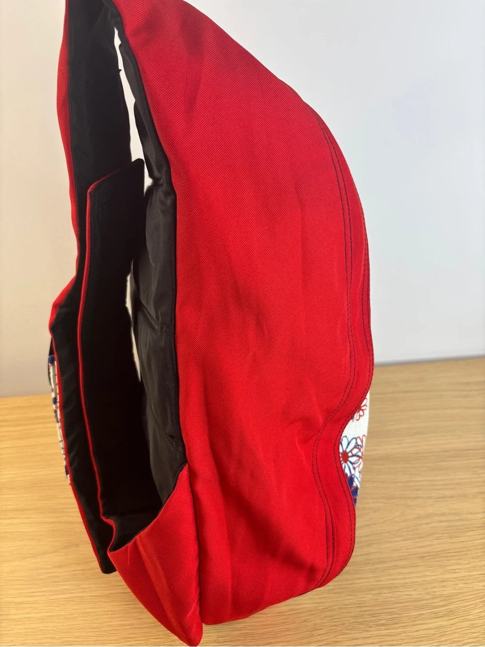 Vintage JanSport Corduroy Daisy Sling Bag Red White Blue